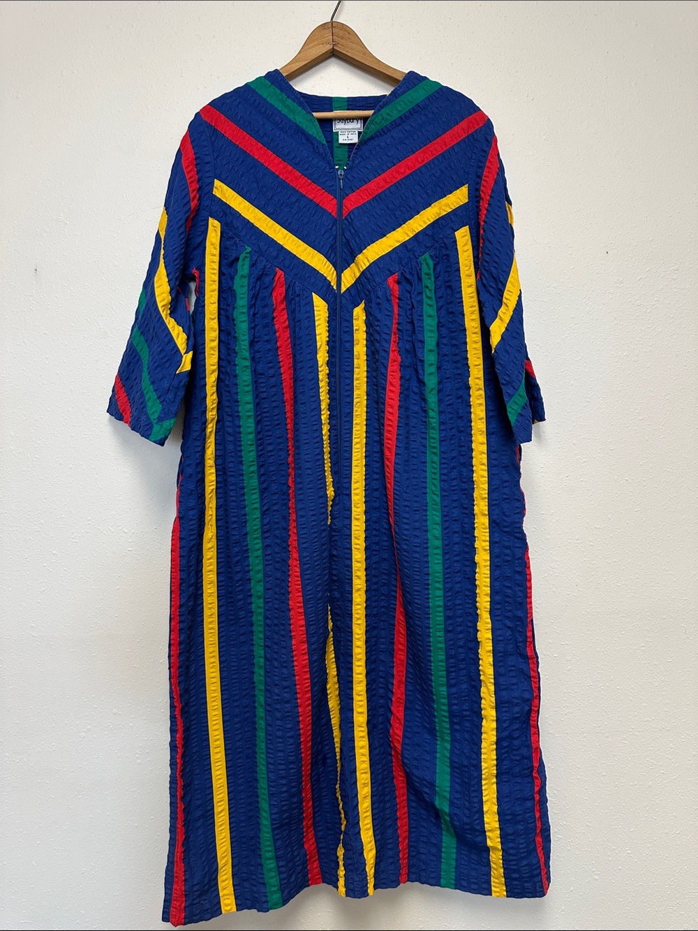 Women’s housecoat zip up robe vintage 1980s pajamas loungewear